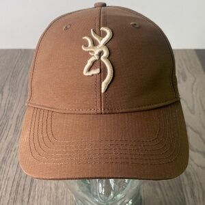 Browning Brown Cap with Tan Browning Buckmark Logo Adjustable Fit